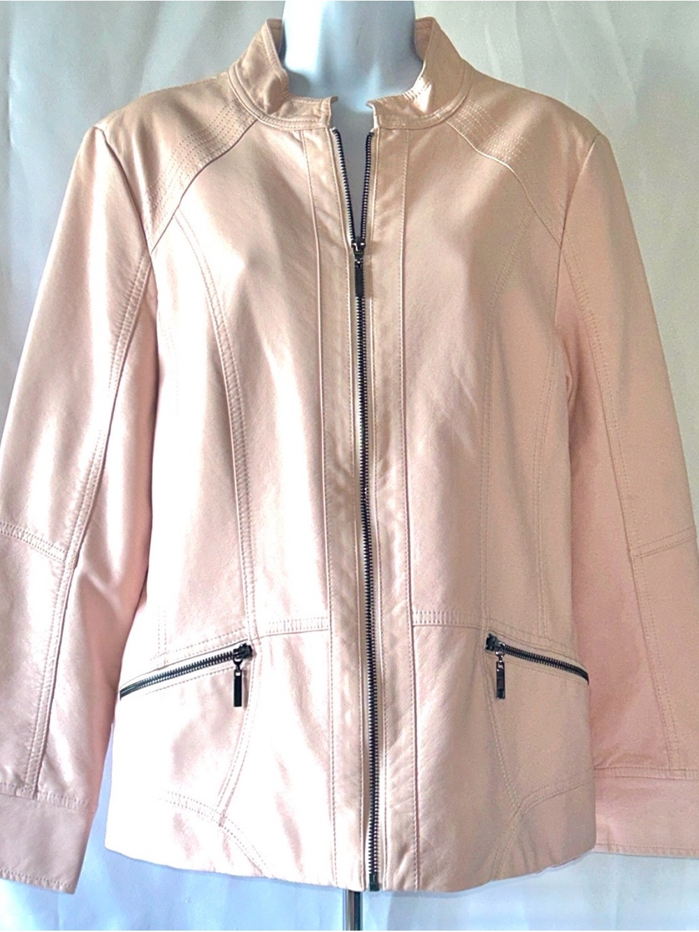 Christopher & Banks Women’s Medium Light Soft Pink Full Zip Front Jacket